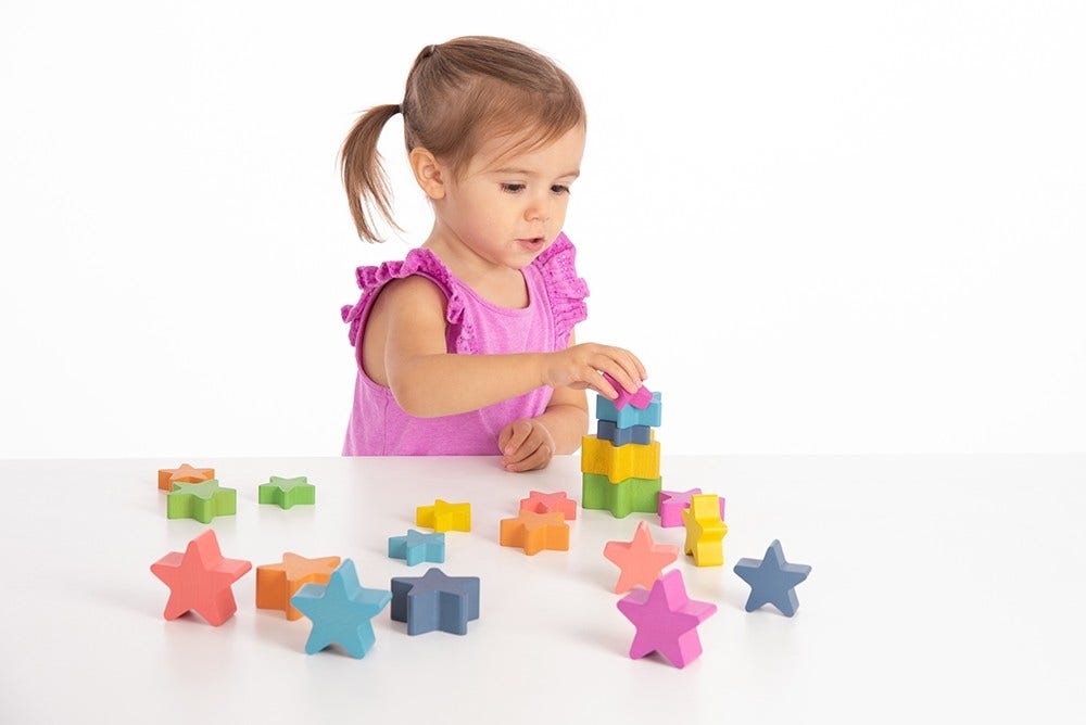 Rainbow Wooden Stars