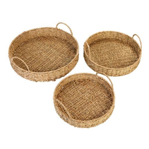 Round Woven Nesting Trays Set of 3