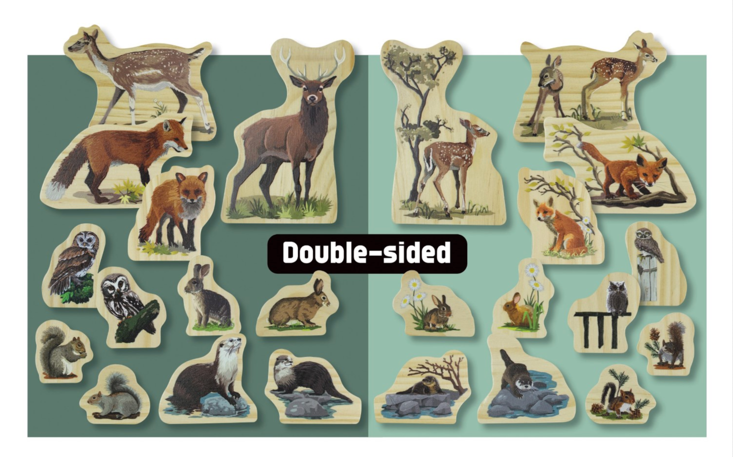 Woodland Animal Families Wooden Characters