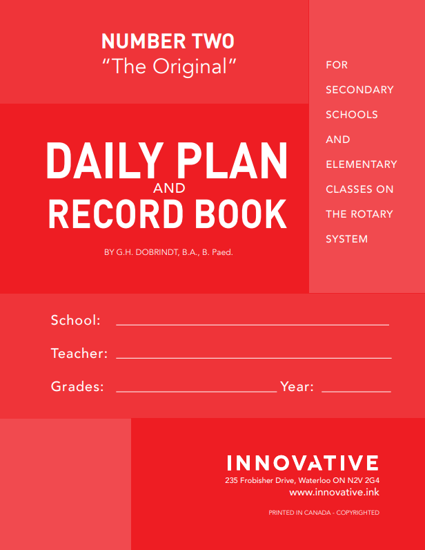 Secondary Teachers Daily Plan and Record (Red)