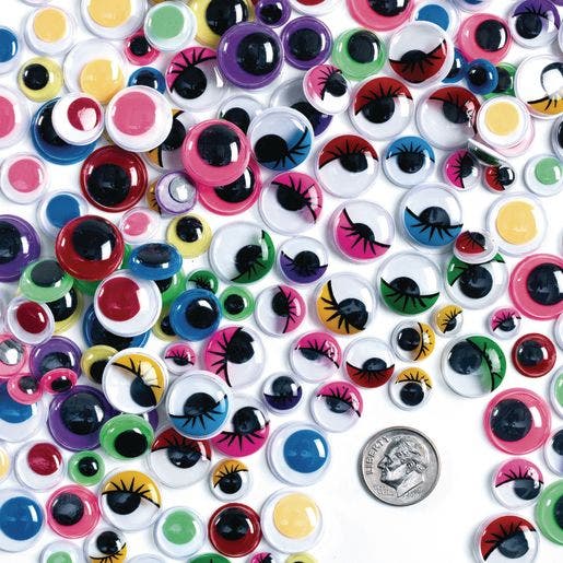 Self-Adhesive Color Wiggly Eyes 1000 pcs