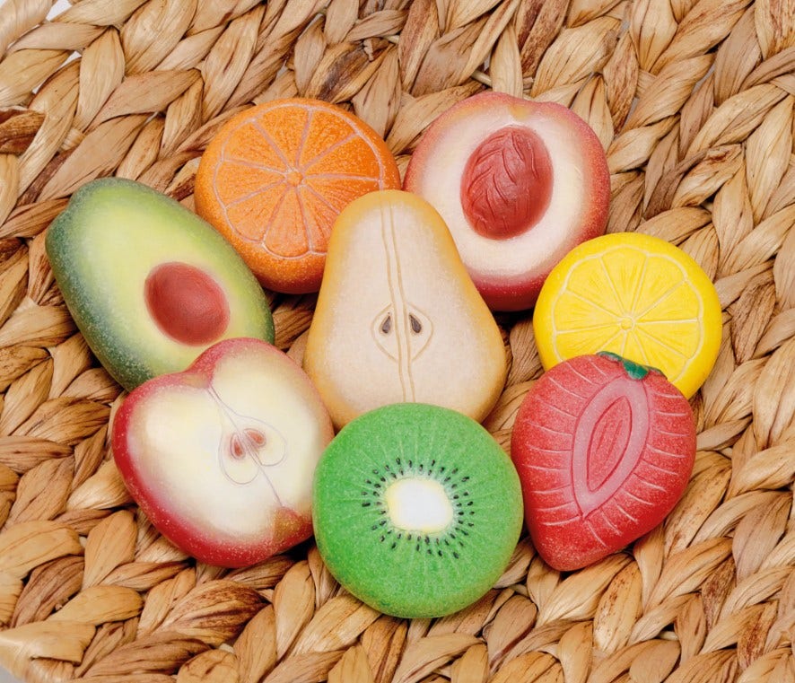 Sensory Play Stones Fruit