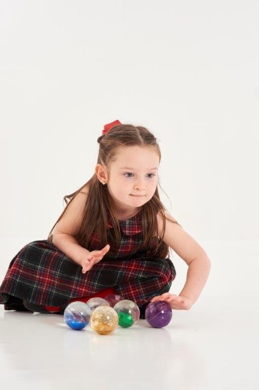Sensory Rainbow Glitter Balls Pk7