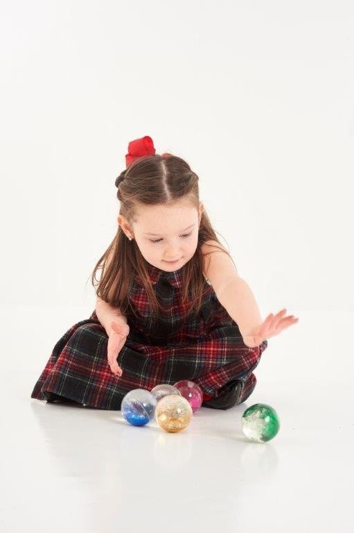 Sensory Rainbow Glitter Balls Pk7