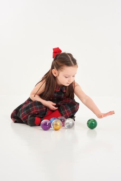 Sensory Rainbow Glitter Balls Pk7