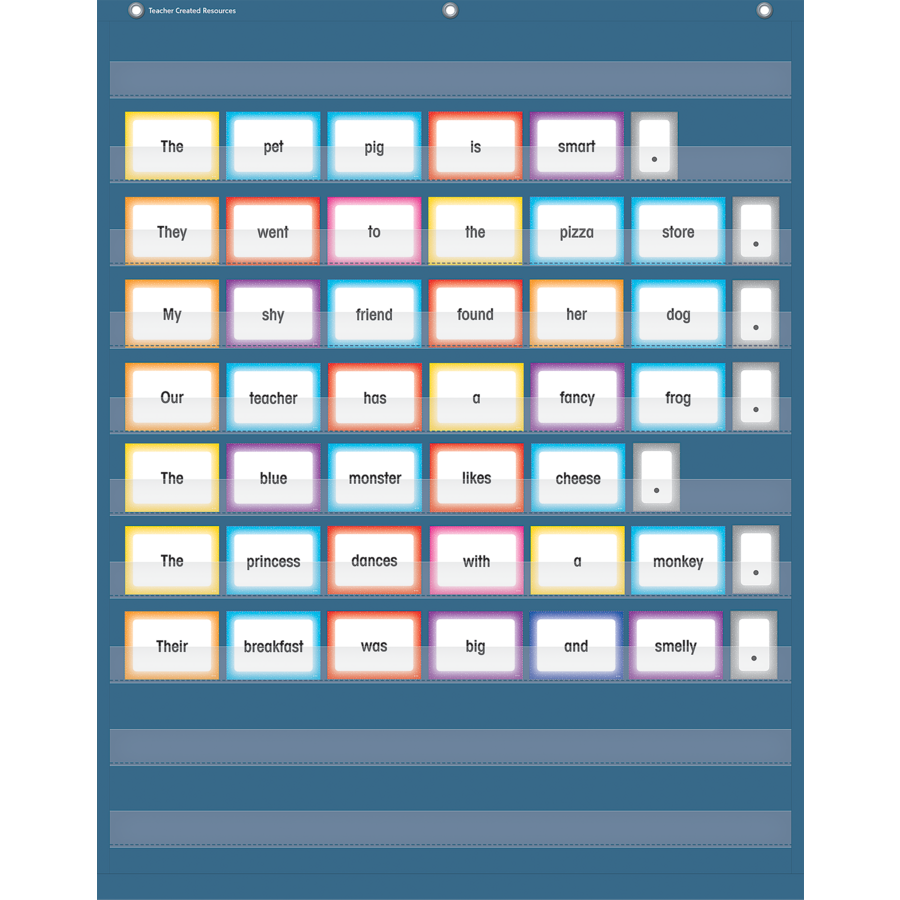 Slate Blue 10 Pocket Chart 34x44in