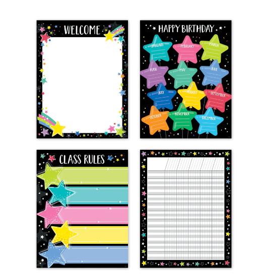 Star Bright Classroom Essentials 4-Chart Pack