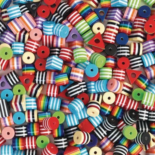 Striped Round & Triangular Beads