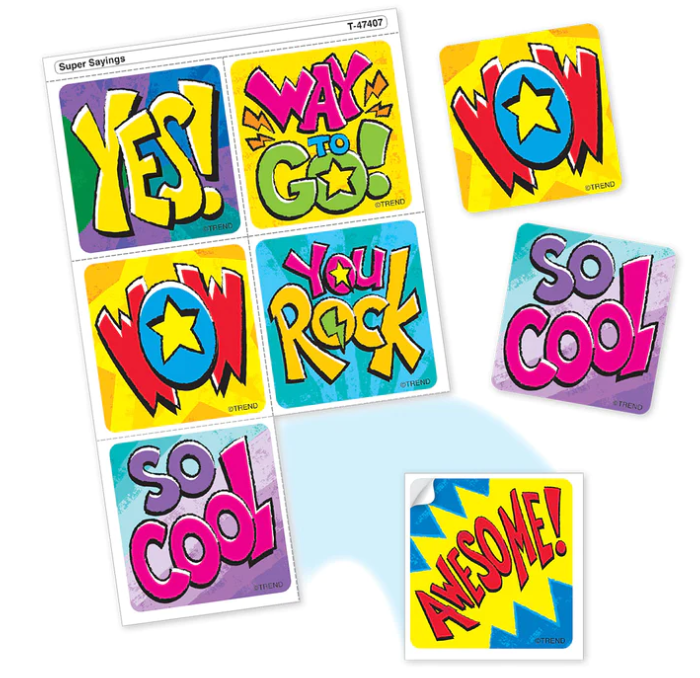 Super Sayings Tear and Share Stickers
