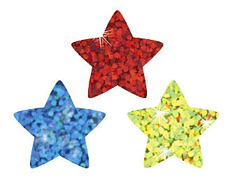 Colourful Sparkle Stars Supershapes Stickers