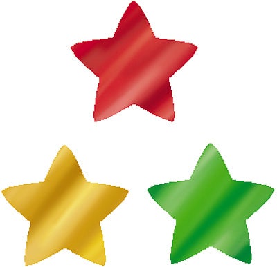 Colorful Foil Stars Supershapes Stickers
