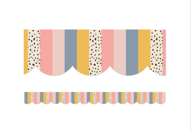 We Belong Stripes Scalloped Borders