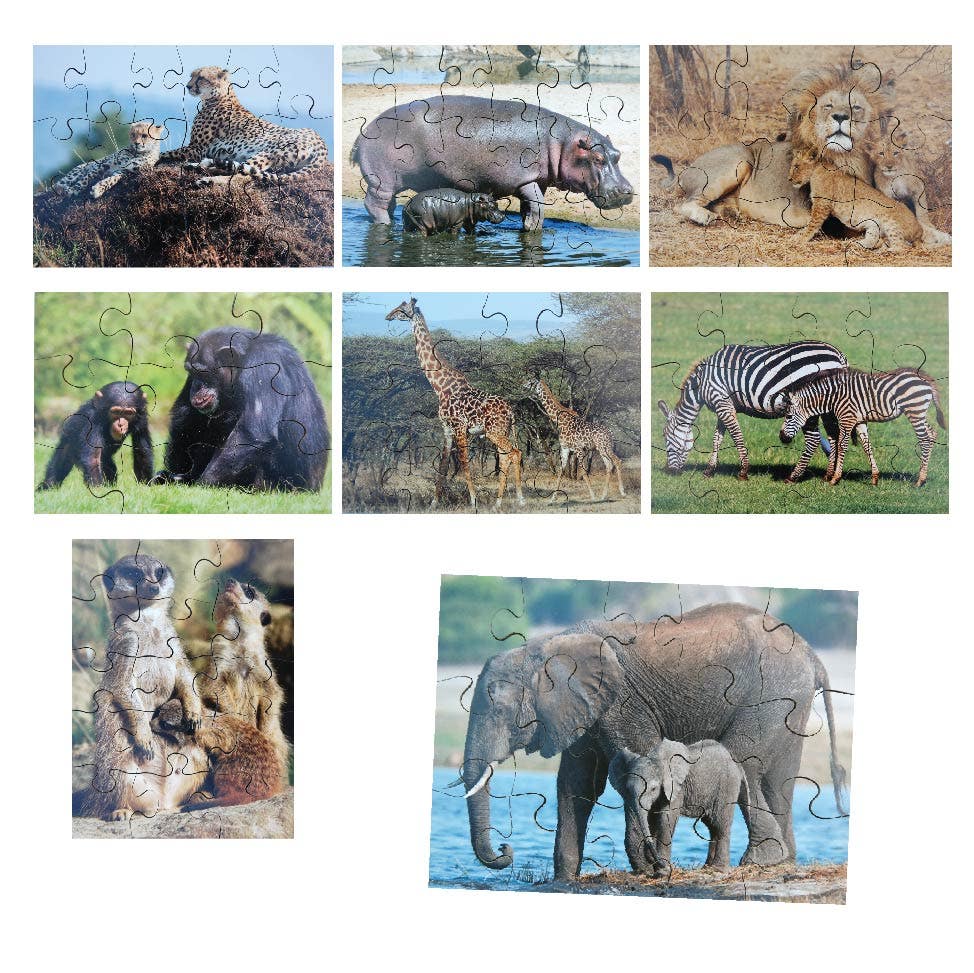 Wild Animals Set of 8 Wooden Puzzles
