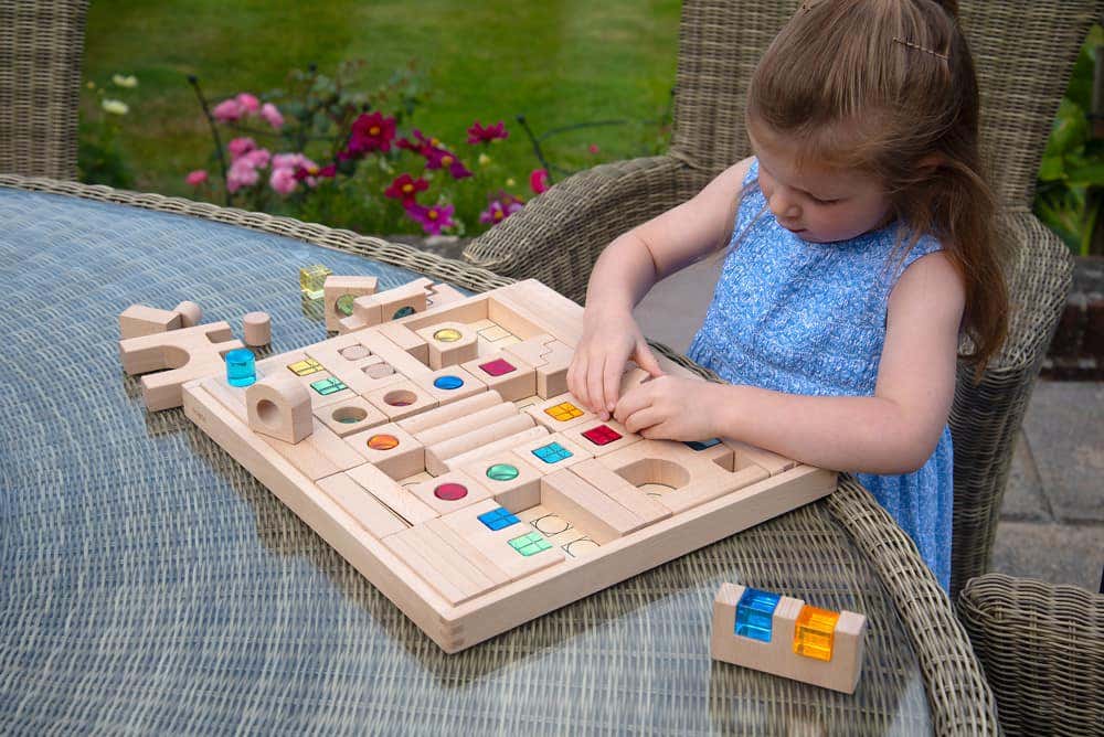 Wooden Building Gem Blocks 80 pc