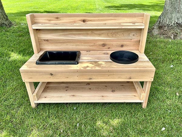 Fullback Outdoor Messy Mud Kitchen with Rubber Sinks by Naturally Inspired Play