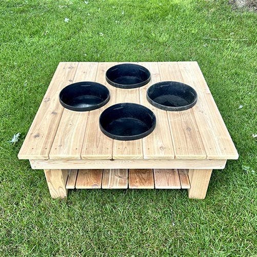 Toddler Outdoor Activity Table with 4 Bowls by Naturally Inspired Play