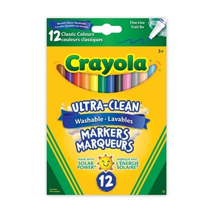 Crayola Washable Fine Line Markers 12 ct