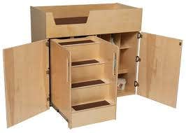 Deluxe Changing Table with Safety Steps Left Side Stairs Bro