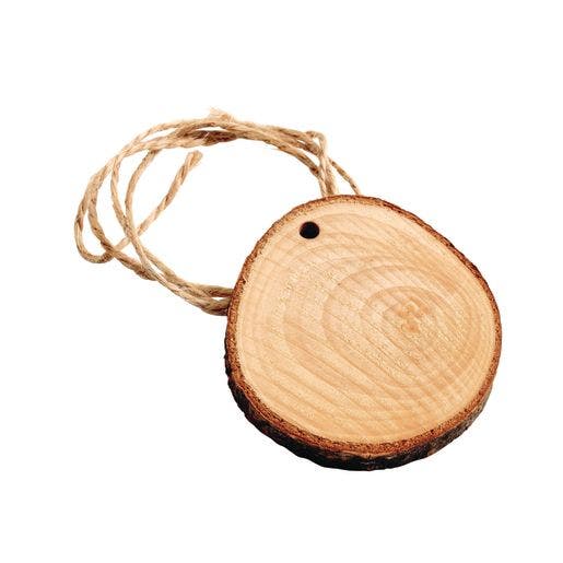 24 Natural Pre-Drilled Wood Slices