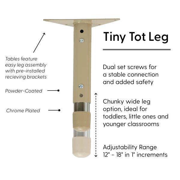 24in x 48in Rectangle T-Molding Activity Table with Adjustable Tiny Tot Legs Maple/Sand