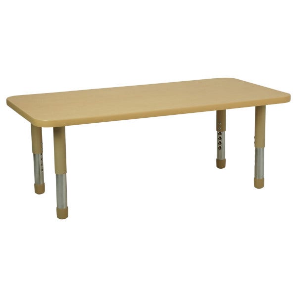 24in x 48in Rectangle T-Molding Activity Table with Adjustable Tiny Tot Legs Maple/Sand