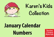 January Calendar Numbers Ebook