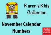 November Calendar Numbers Ebook