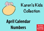 April Calendar Numbers Ebook