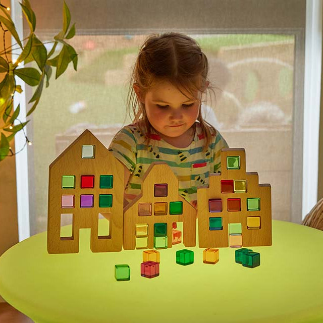 Rainbow Gem Buildings Set of 36