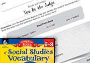 Content-Area Vocabulary Social Studies: Base judg- judic- Eb