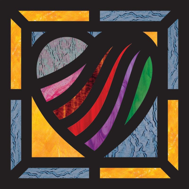 Stained Glass Heart Frames 24 pkg
