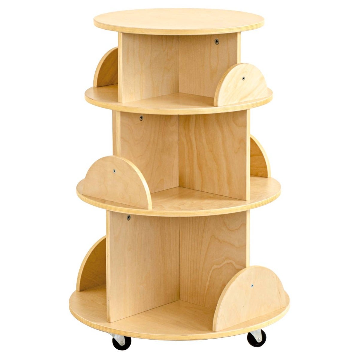 3 Shelf Revolving Bookshelf 23.82inL x 33.27inH