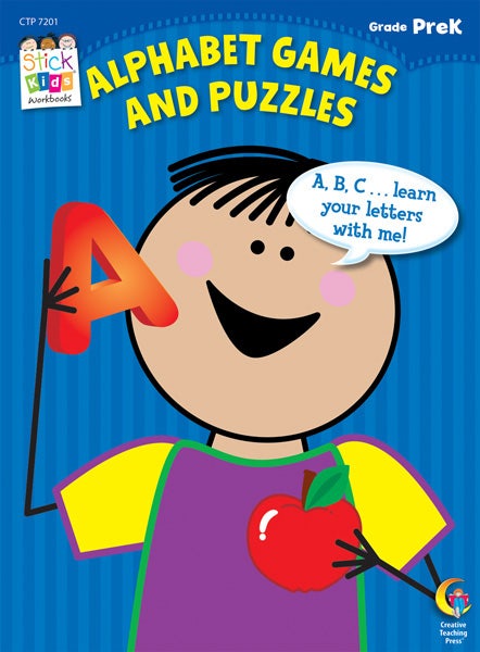 Alphabet Games and Puzzles Stick Kids Workbook: PreKindergar