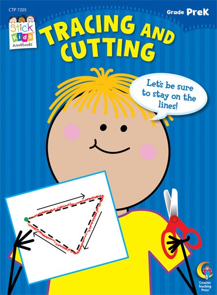 Tracing and Cutting Stick Kids Workbook: PreKindergarten Ebo
