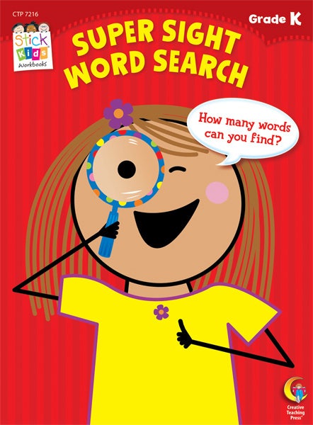 Super Sight Word Search Stick Kids Workbook: Kindergarten Eb