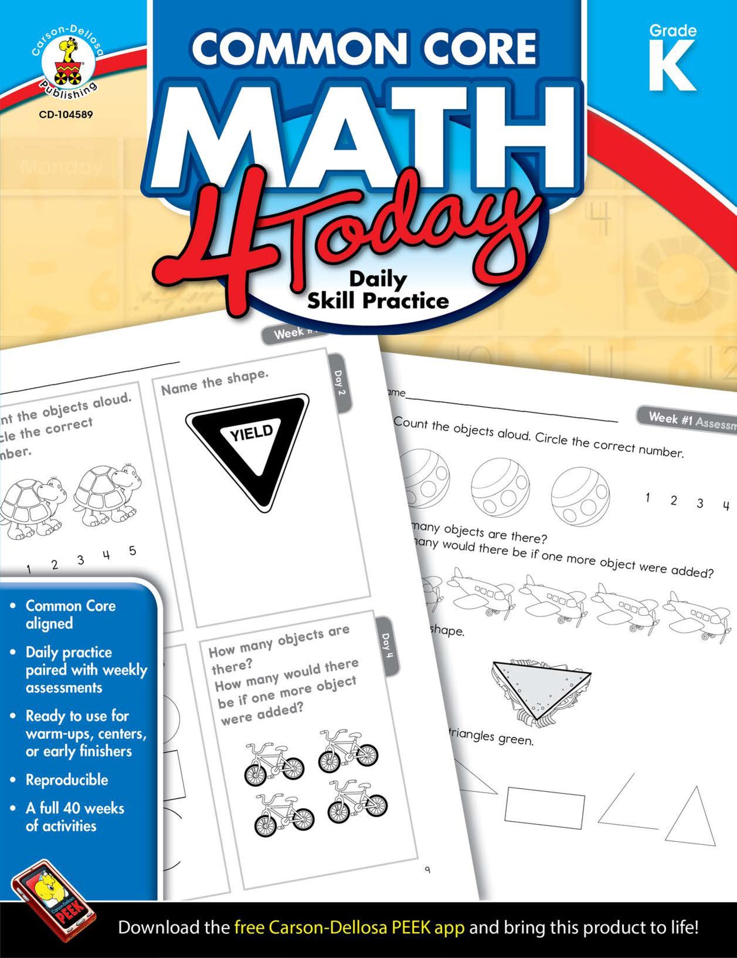 Common Core Math 4 Today Kindergarten Ebook