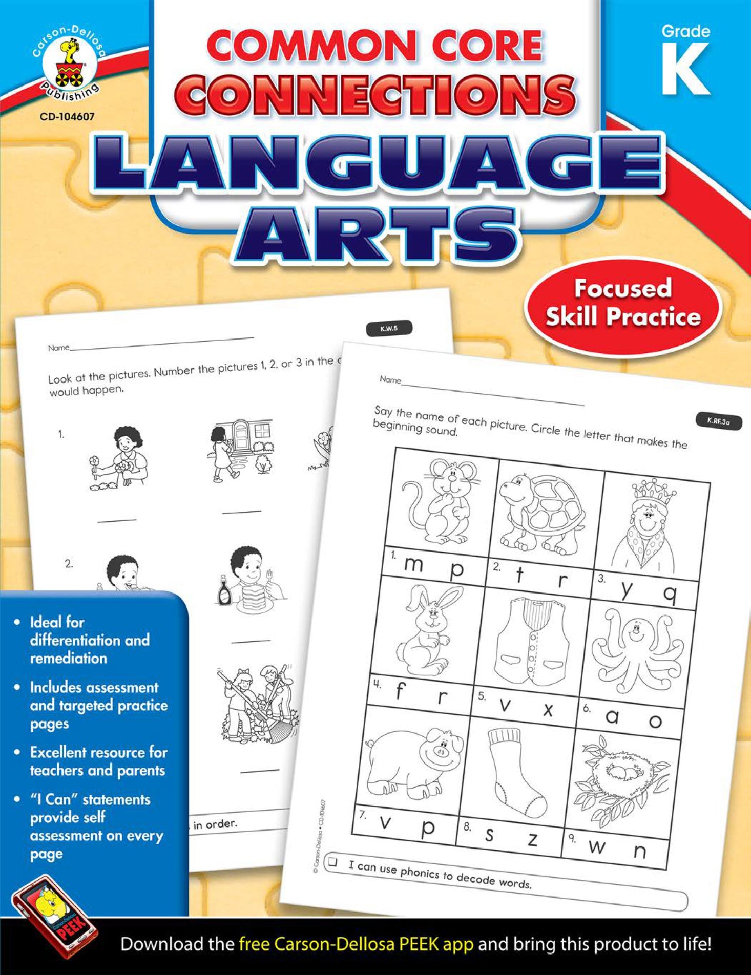 Common Core Connections Language Arts: Kindergarten Ebook
