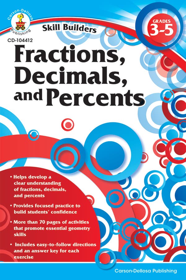 Fractions Decimals and Percents Grades 3 - 5 Ebook