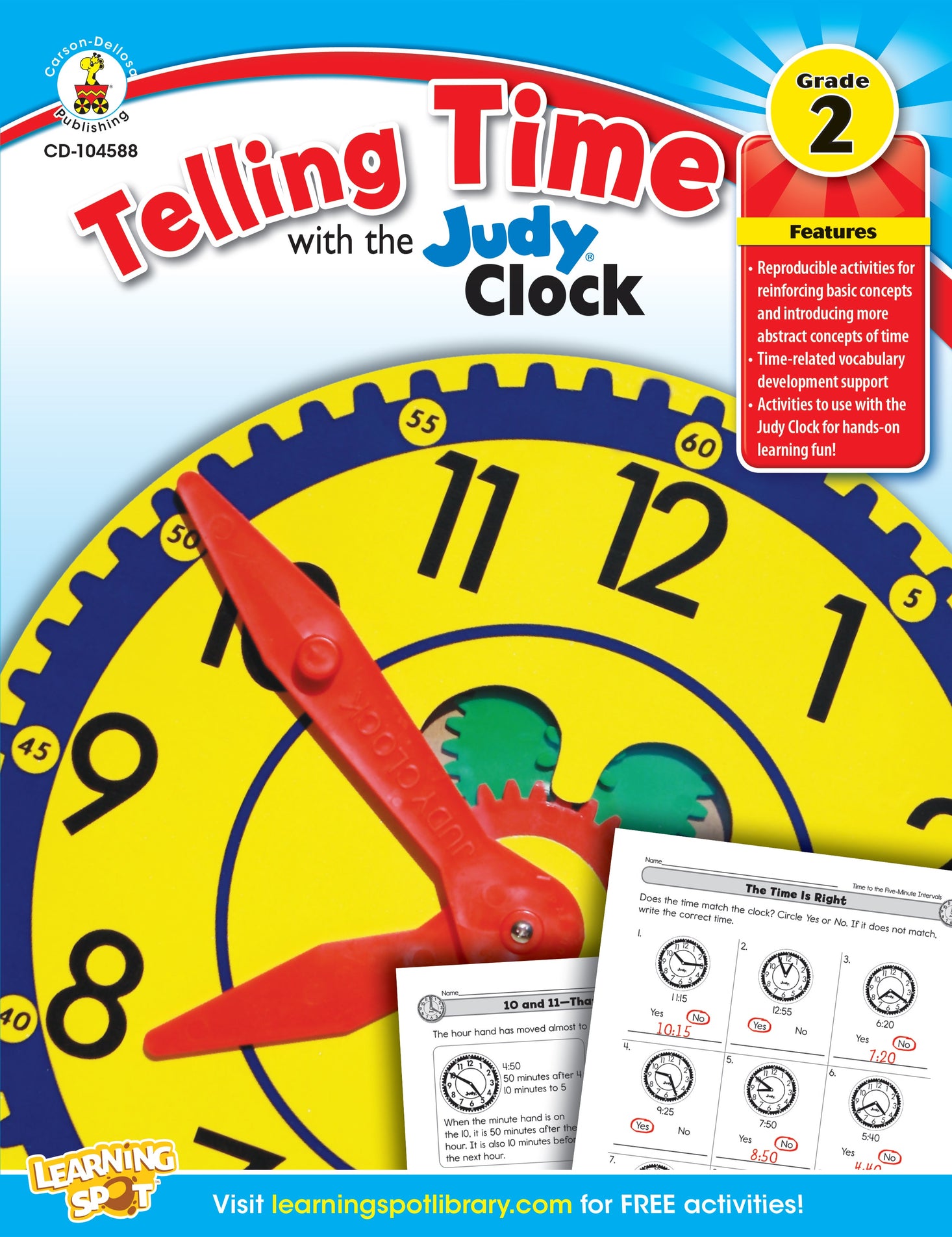 Telling Time with the Judy Clock: Grade 2 Ebook