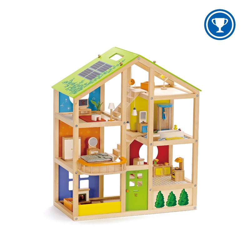 All Season Wooden Dollhouse Furnished by Hape