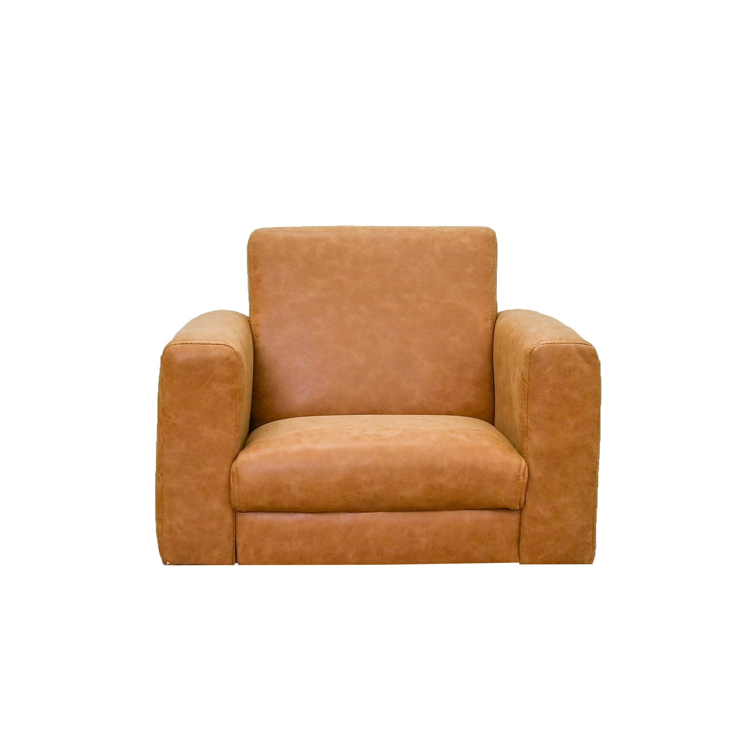 As We Grow Modern Chair Faux Distressed Leather Brown