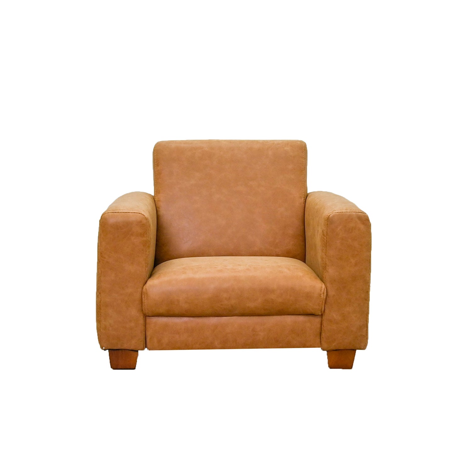 As We Grow Modern Chair Faux Distressed Leather Brown