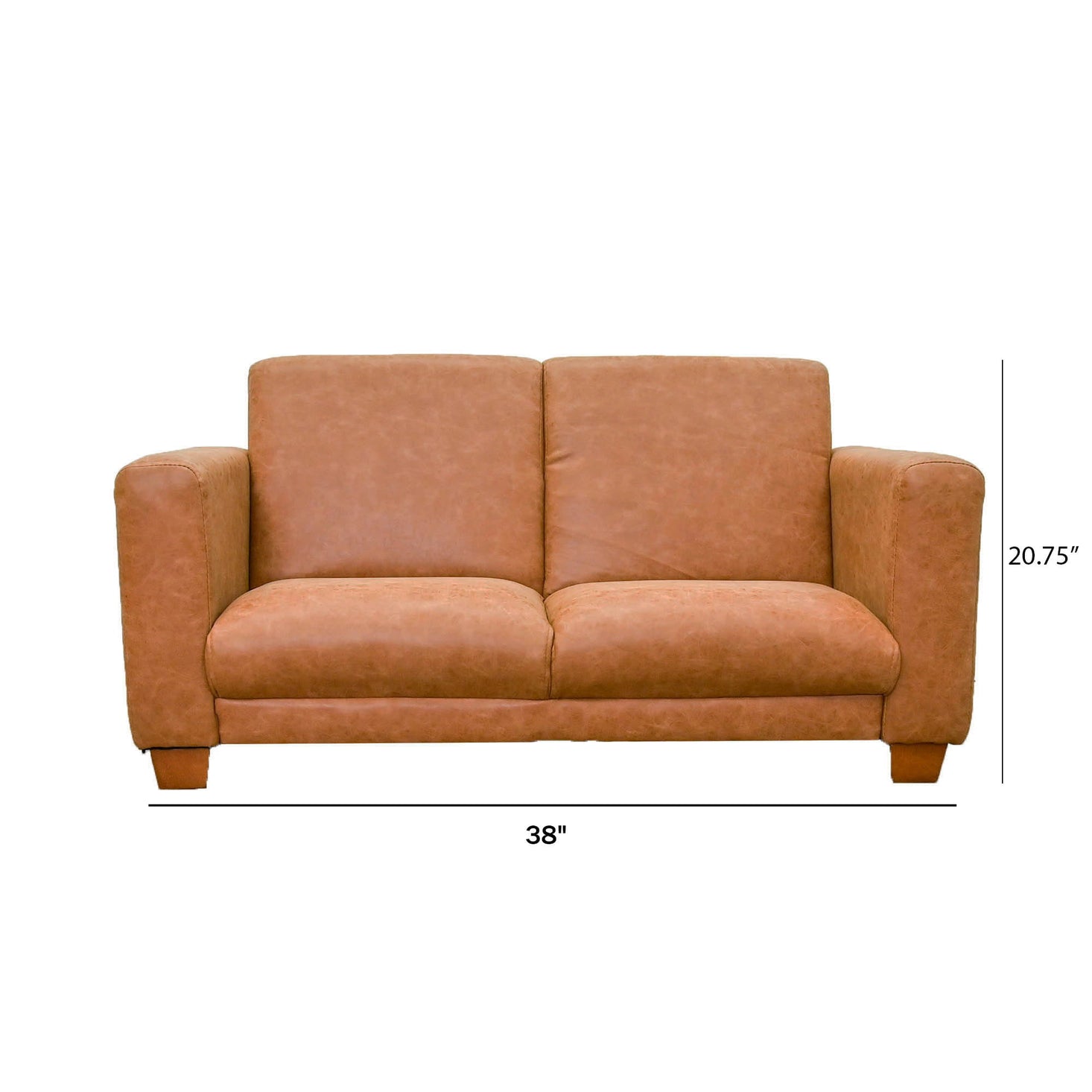 As We Grow Modern Sofa Faux Distressed Leather Brown