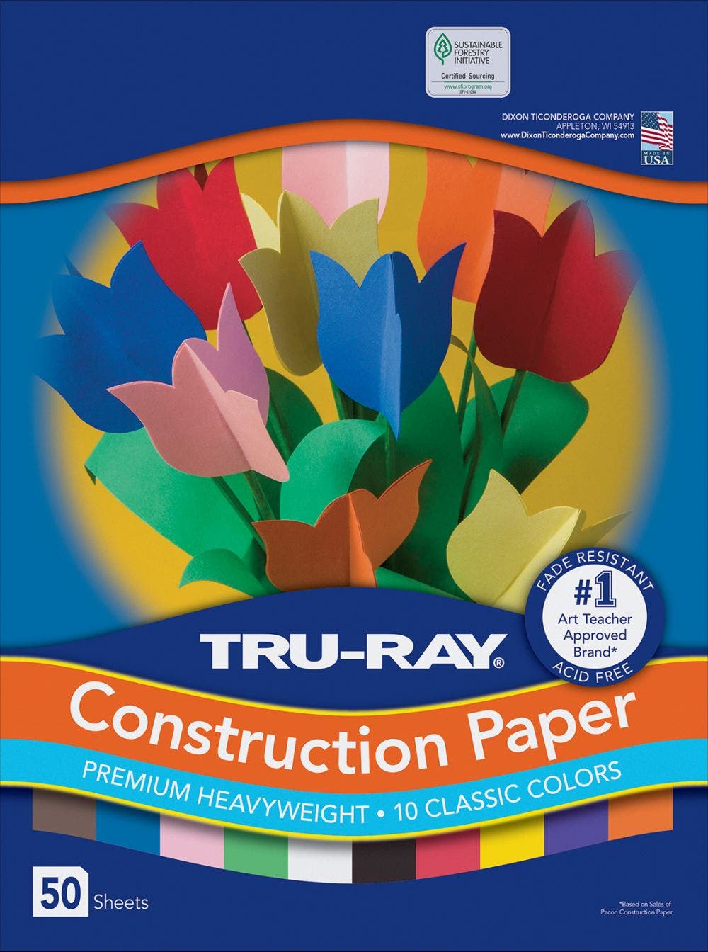 Assorted Tru-Ray Sulphite Construction Paper 9x12