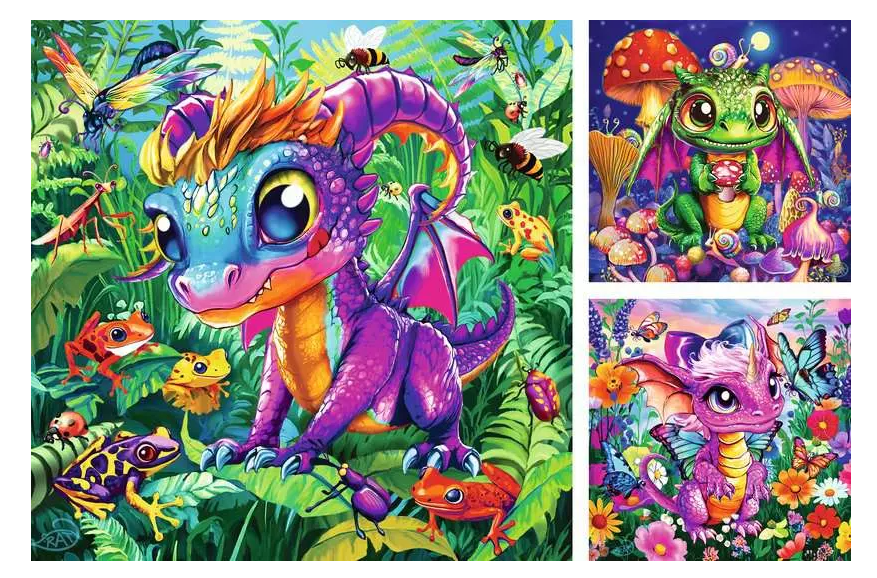 Baby Garden Dragons 3x49 Pc Puzzle
