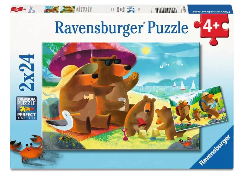 Bear Family Vacations 2x24 Pc Puzzle