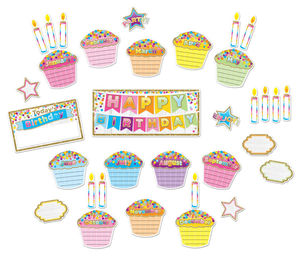 Birthday Confetti Design 32 pieces SmartPoly Mini Bulletin B