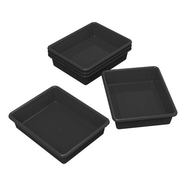 Flat Storage Tray Black 10x13x3