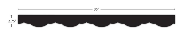Black Fancy Scallops Border Trim