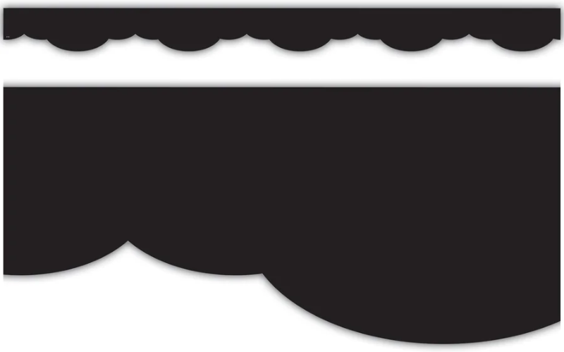 Black Fancy Scallops Border Trim
